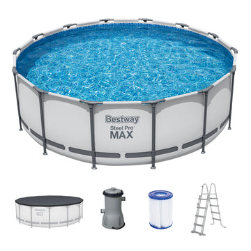 Bestway Steel Pro MAX Frame Pool Komplett-Set mit Filterpumpe
